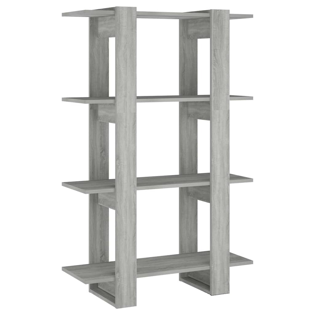 vidaXL Book Cabinet/Room Divider Grey Sonoma 80x30x123,5 cm