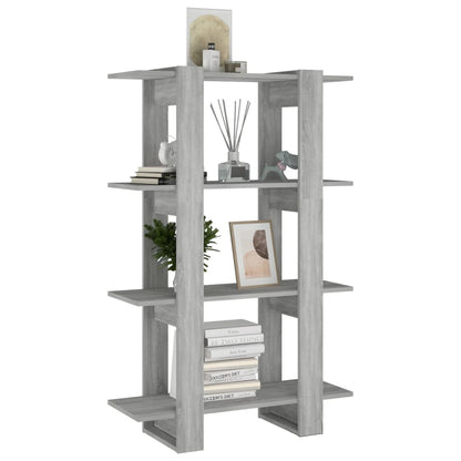 vidaXL Book Cabinet/Room Divider Grey Sonoma 80x30x123.5 cm