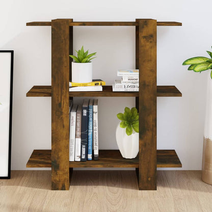 vidaXL Book Cabinet/Room Divider Smoked Oak 80x30x87cm