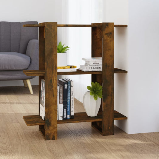 vidaXL Book Cabinet/Room Divider Smoked Oak 80x30x87cm