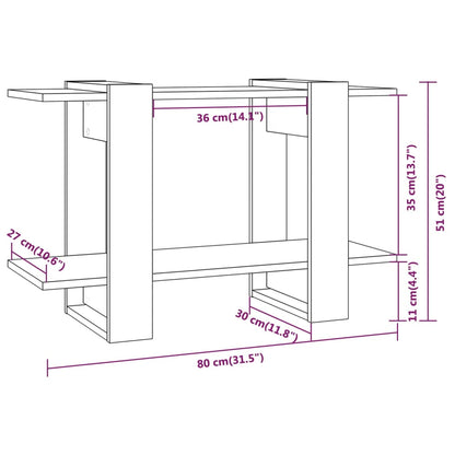 vidaXL Book Cabinet/Room Divider Smoked Oak 80x30x51 cm