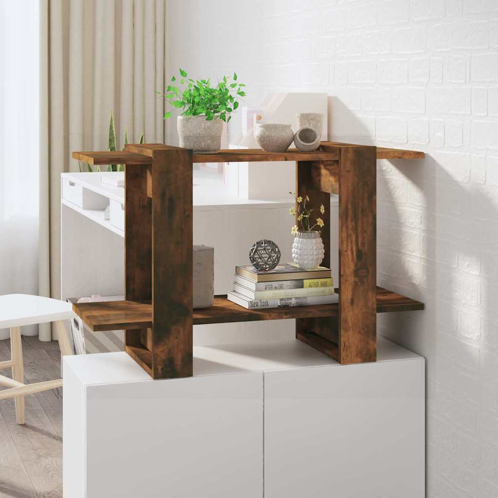 vidaXL Book Cabinet/Room Divider Smoked Oak 80x30x51 cm