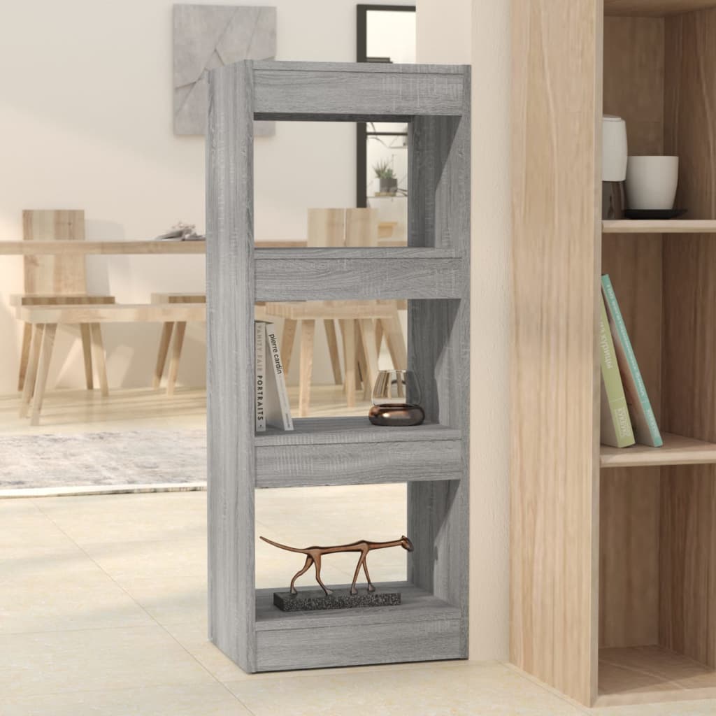 vidaXL Book Cabinet/Room Divider Grey Sonoma 40x30x103 cm Engineered Wood
