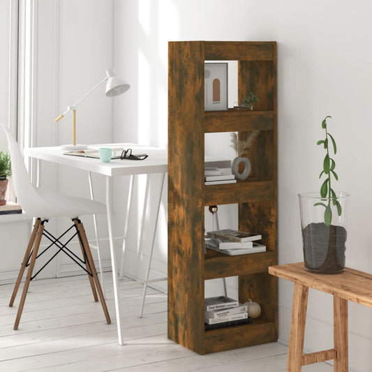 vidaXL Book Cabinet/Room Divider Smoked Oak 40x30x135 cm