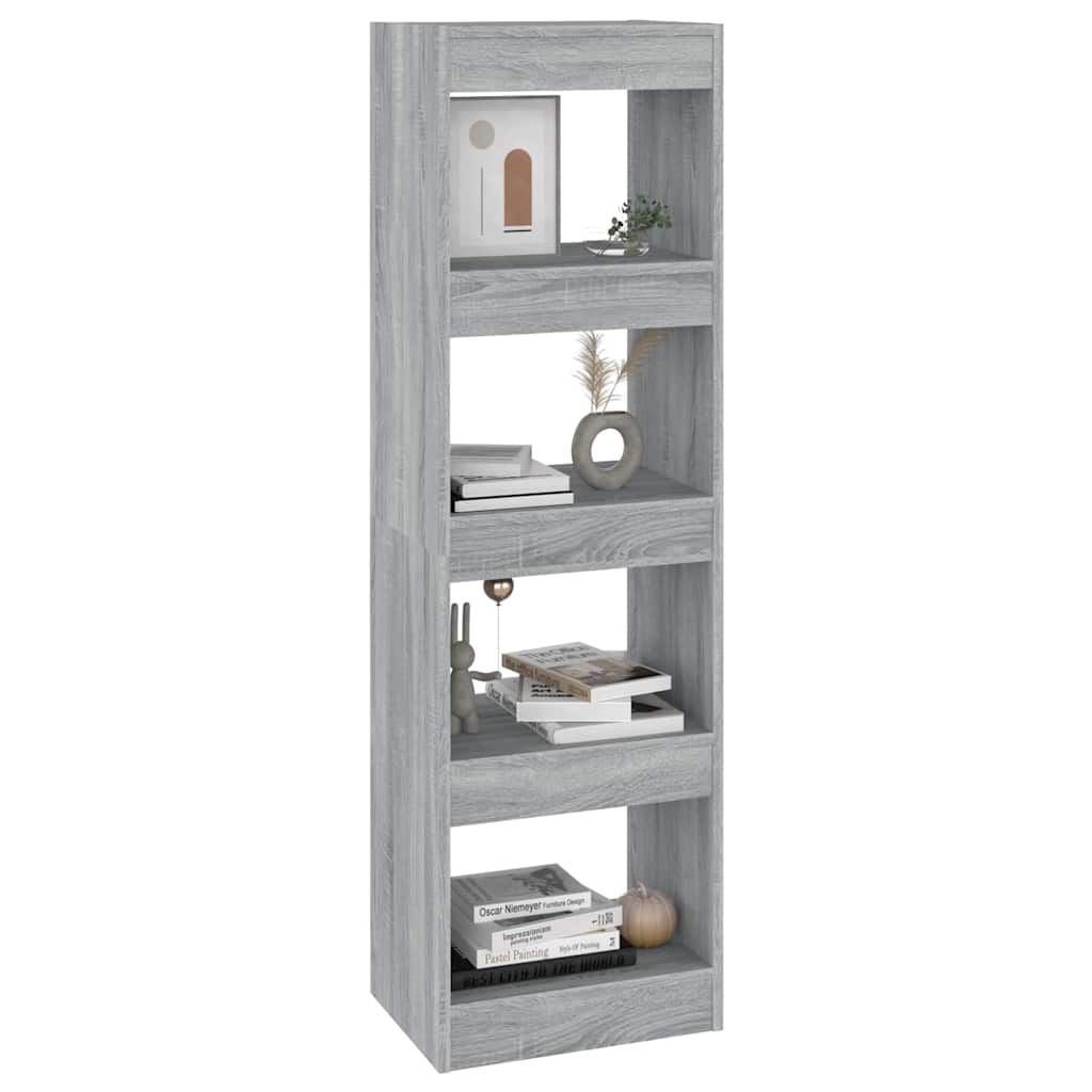 vidaXL Book Cabinet/Room Divider Grey Sonoma 40x30x135 cm