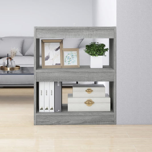 vidaXL Book Cabinet/Room Divider Grey Sonoma 60x30x72 cm