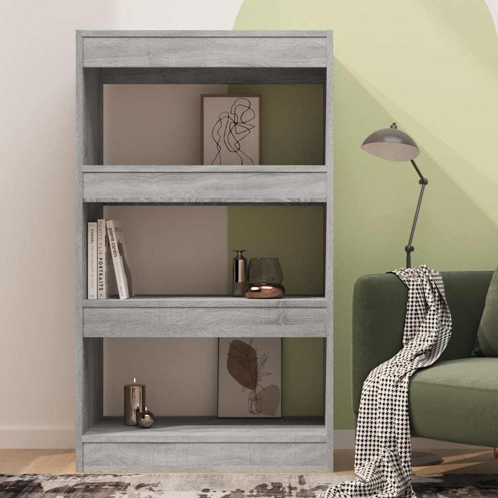 vidaXL Book Cabinet/Room Divider Grey Sonoma 60x30x103 cm