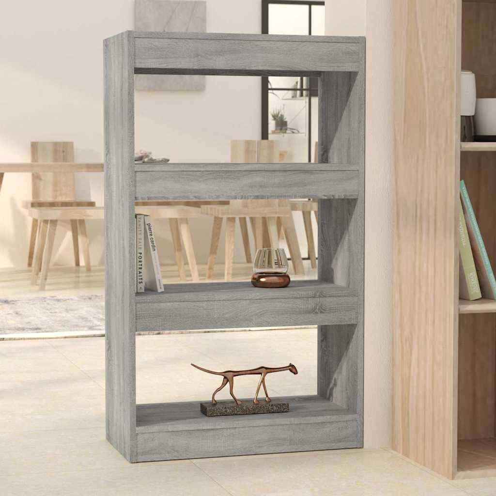 vidaXL Book Cabinet/Room Divider Grey Sonoma 60x30x103 cm