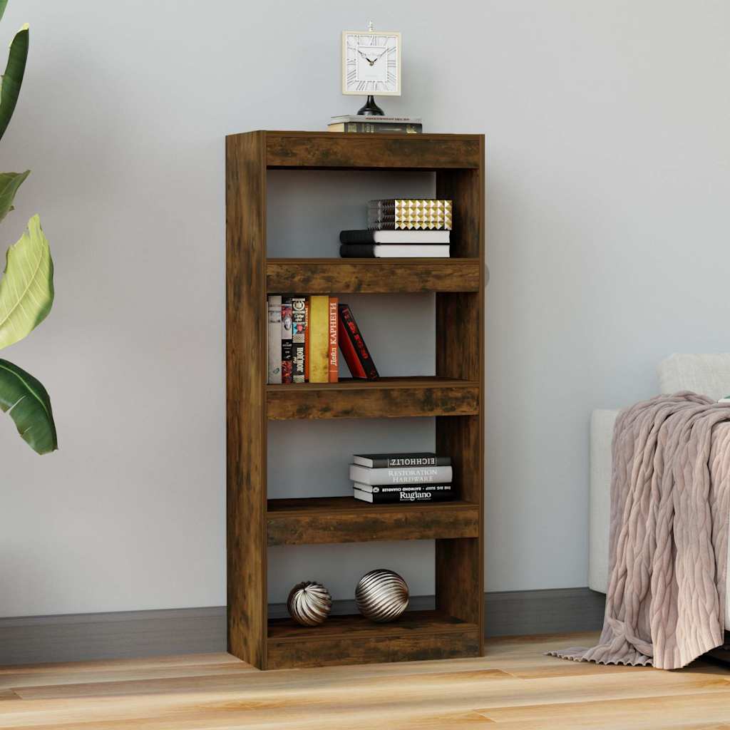 vidaXL Book Cabinet/Room Divider Smoked Oak 60x30x135 cm