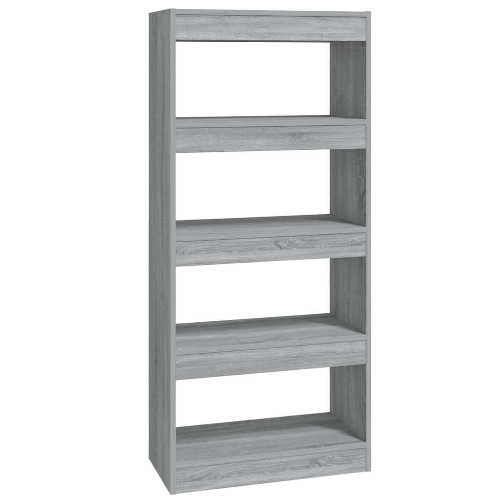 vidaXL Book Cabinet/Room Divider Grey Sonoma 60x30x135 cm