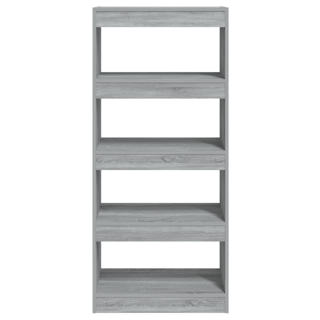 vidaXL Book Cabinet/Room Divider Grey Sonoma 60x30x135 cm Engineered Wood