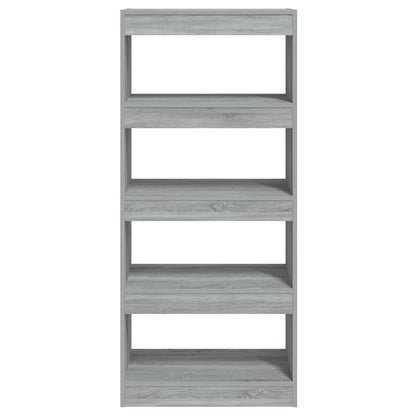 vidaXL Book Cabinet/Room Divider Grey Sonoma 60x30x135 cm Engineered Wood