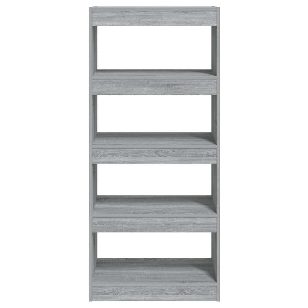 vidaXL Book Cabinet/Room Divider Grey Sonoma 60x30x135 cm