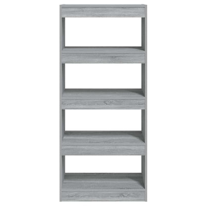 vidaXL Book Cabinet/Room Divider Grey Sonoma 60x30x135 cm