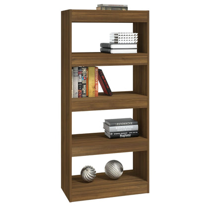 vidaXL Book Cabinet/Room Divider Brown Oak 60x30x135 cm Engineered Wood