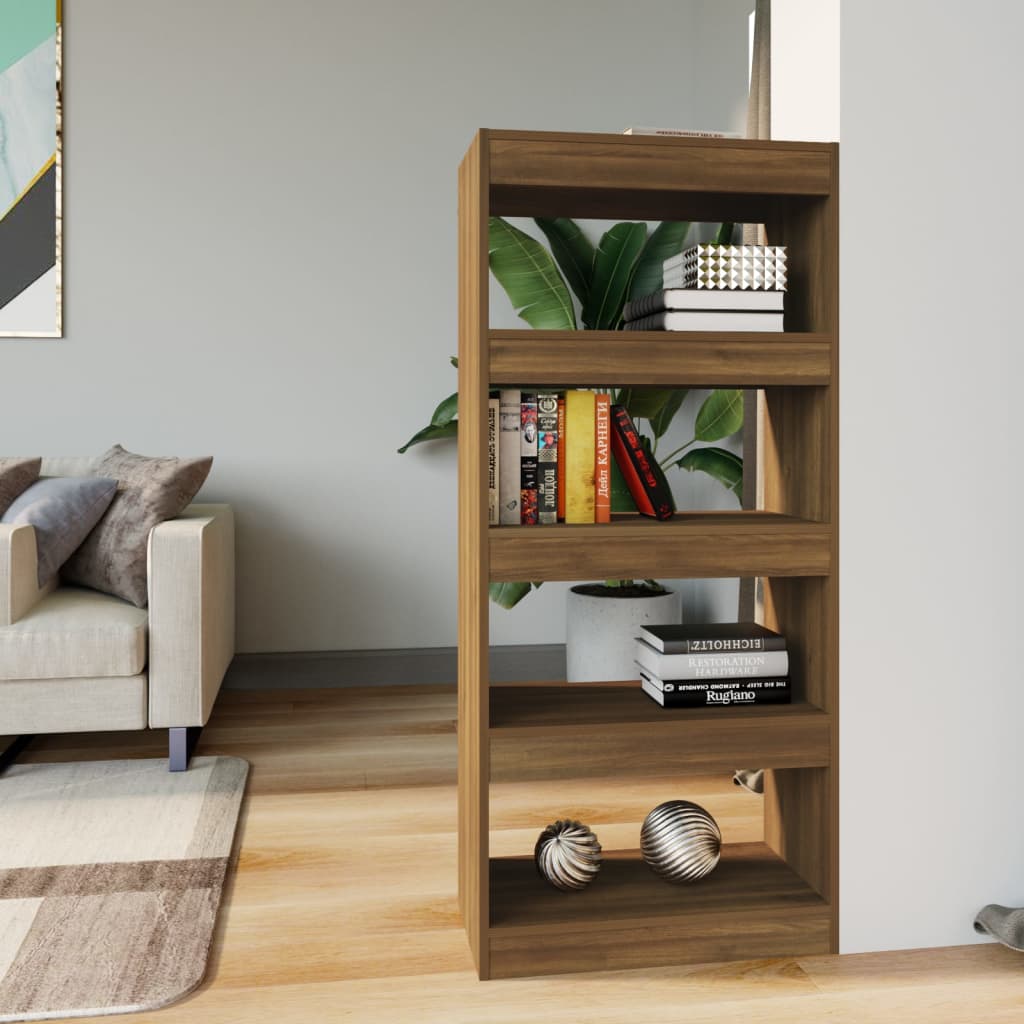 vidaXL Book Cabinet/Room Divider Brown Oak 60x30x135 cm Engineered Wood