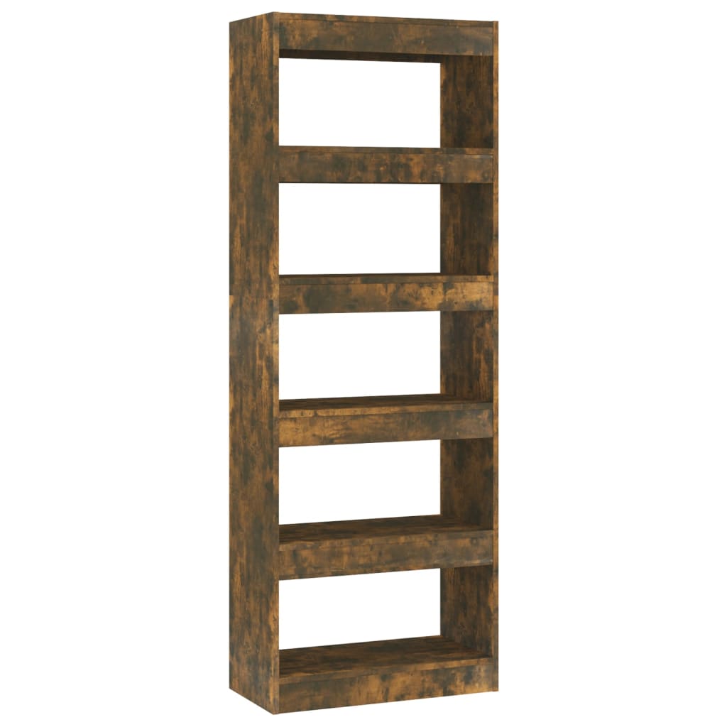 vidaXL Book Cabinet/Room Divider Smoked Oak 60x30x166 cm Engineered Wood