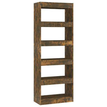vidaXL Book Cabinet/Room Divider Smoked Oak 60x30x166 cm Engineered Wood