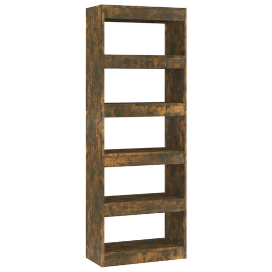 vidaXL Book Cabinet/Room Divider Smoked Oak 60x30x166 cm Engineered Wood