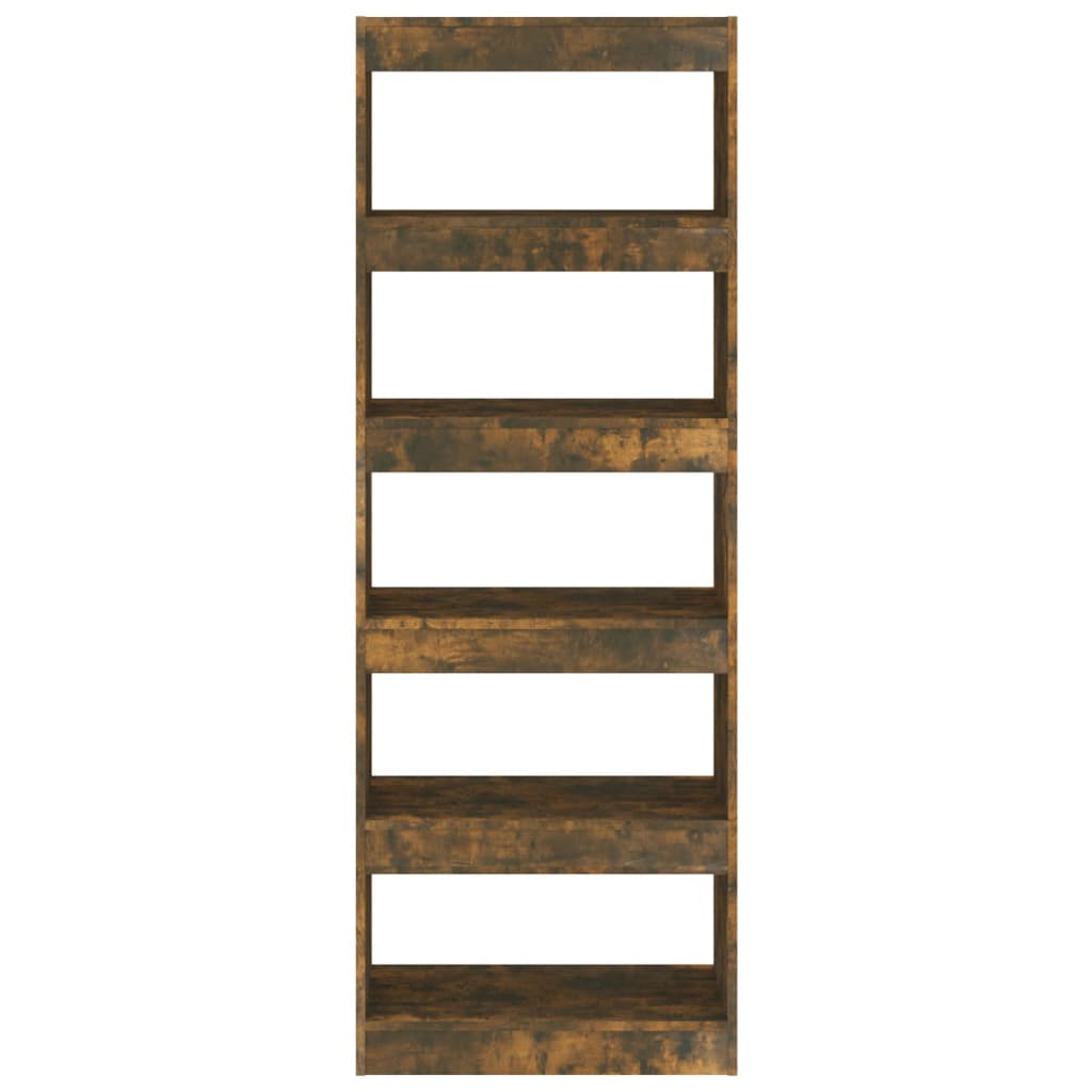 vidaXL Book Cabinet/Room Divider Smoked Oak 60x30x166 cm Engineered Wood