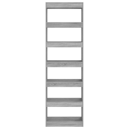 vidaXL Book Cabinet/Room Divider Grey Sonoma 60x30x198 cm