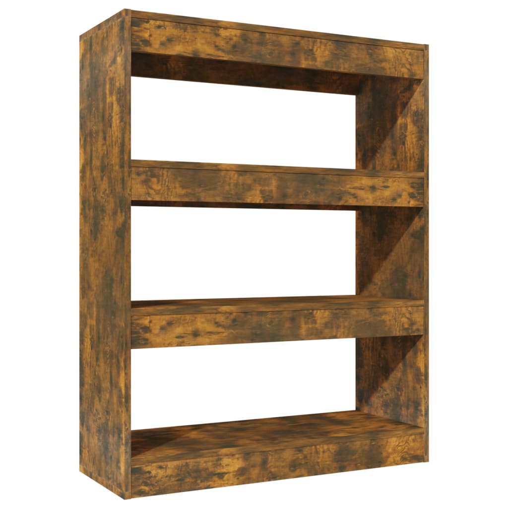 vidaXL Book Cabinet/Room Divider Smoked Oak 80x30x103 cm Engineered wood