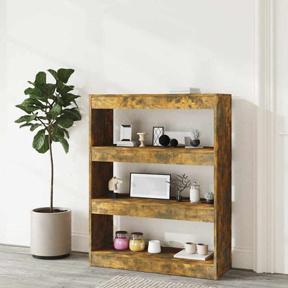 vidaXL Book Cabinet/Room Divider Smoked Oak 80x30x103 cm