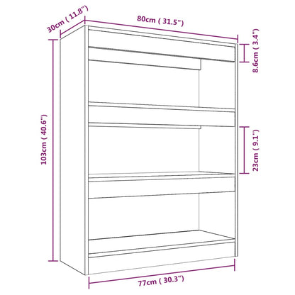vidaXL Book Cabinet/Room Divider Smoked Oak 80x30x103 cm Engineered wood