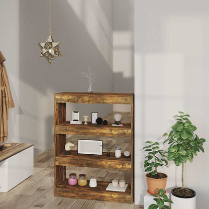 vidaXL Book Cabinet/Room Divider Smoked Oak 80x30x103 cm