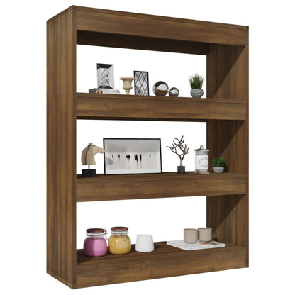 vidaXL Book Cabinet/Room Divider Brown Oak 80x30x103 cm Engineered wood