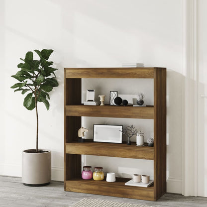 vidaXL Book Cabinet/Room Divider Brown Oak 80x30x103 cm Engineered wood