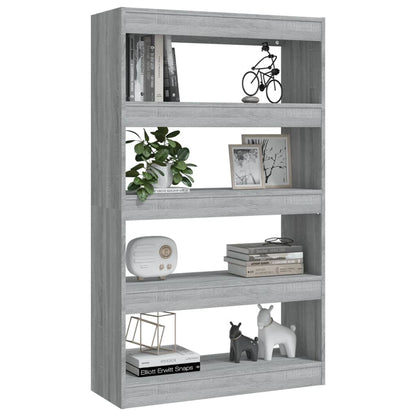 vidaXL Book Cabinet/Room Divider Grey Sonoma 80x30x135 cm Engineered Wood