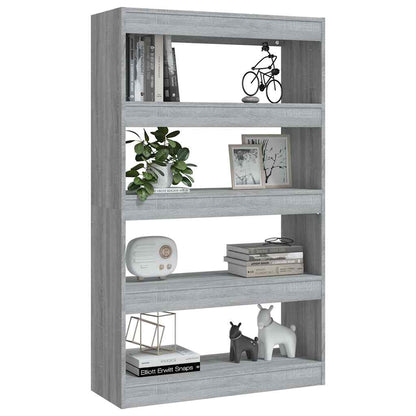 vidaXL Book Cabinet/Room Divider Grey Sonoma 80x30x135 cm