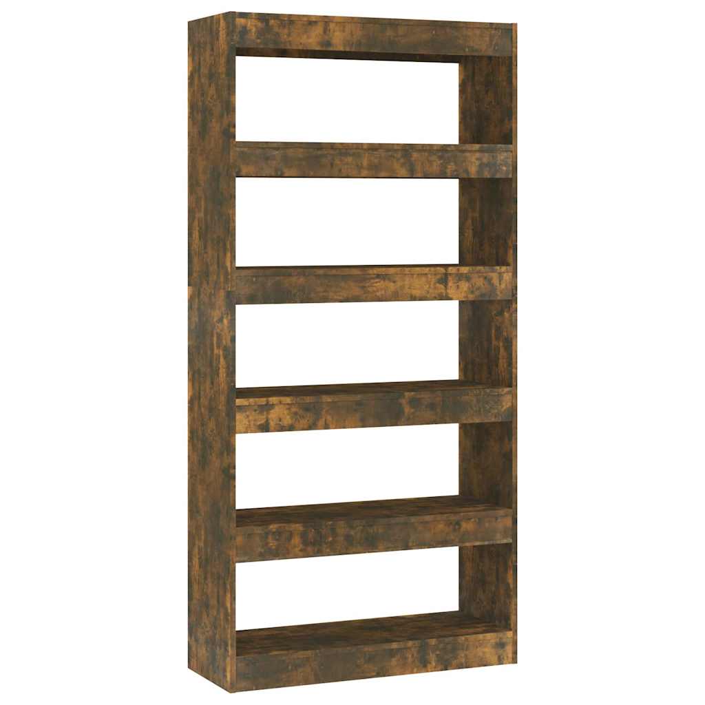 vidaXL Book Cabinet/Room Divider Smoked Oak 80x30x166 cm