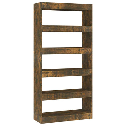 vidaXL Book Cabinet/Room Divider Smoked Oak 80x30x166 cm