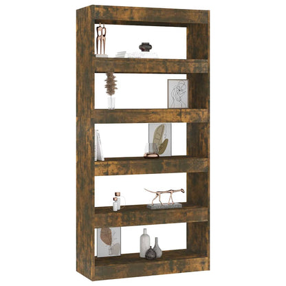vidaXL Book Cabinet/Room Divider Smoked Oak 80x30x166 cm
