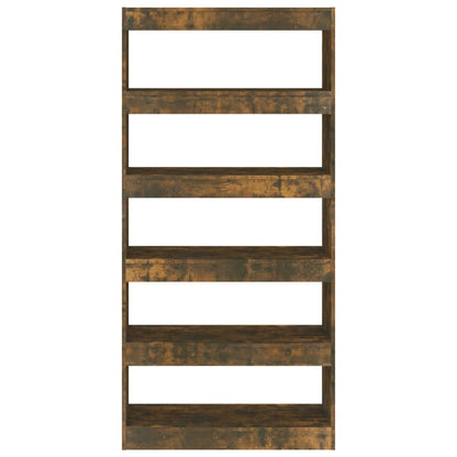 vidaXL Book Cabinet/Room Divider Smoked Oak 80x30x166 cm Engineered Wood
