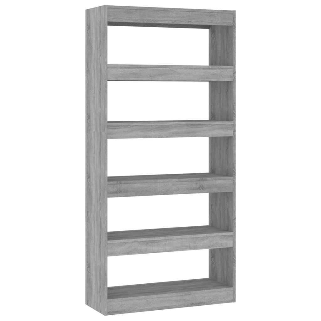 vidaXL Book Cabinet/Room Divider Grey Sonoma 80x30x166 cm