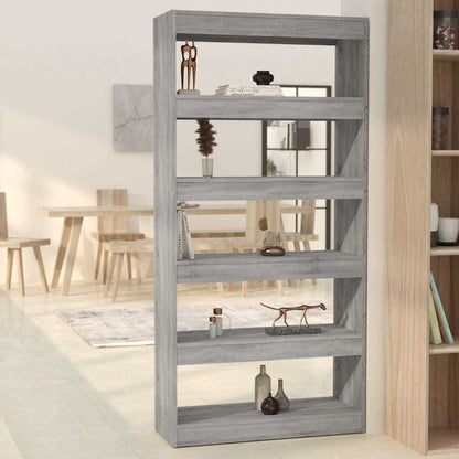 vidaXL Book Cabinet/Room Divider Grey Sonoma 80x30x166 cm