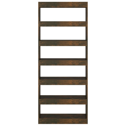 vidaXL Book Cabinet/Room Divider Smoked Oak 80x30x198 cm Engineered Wood