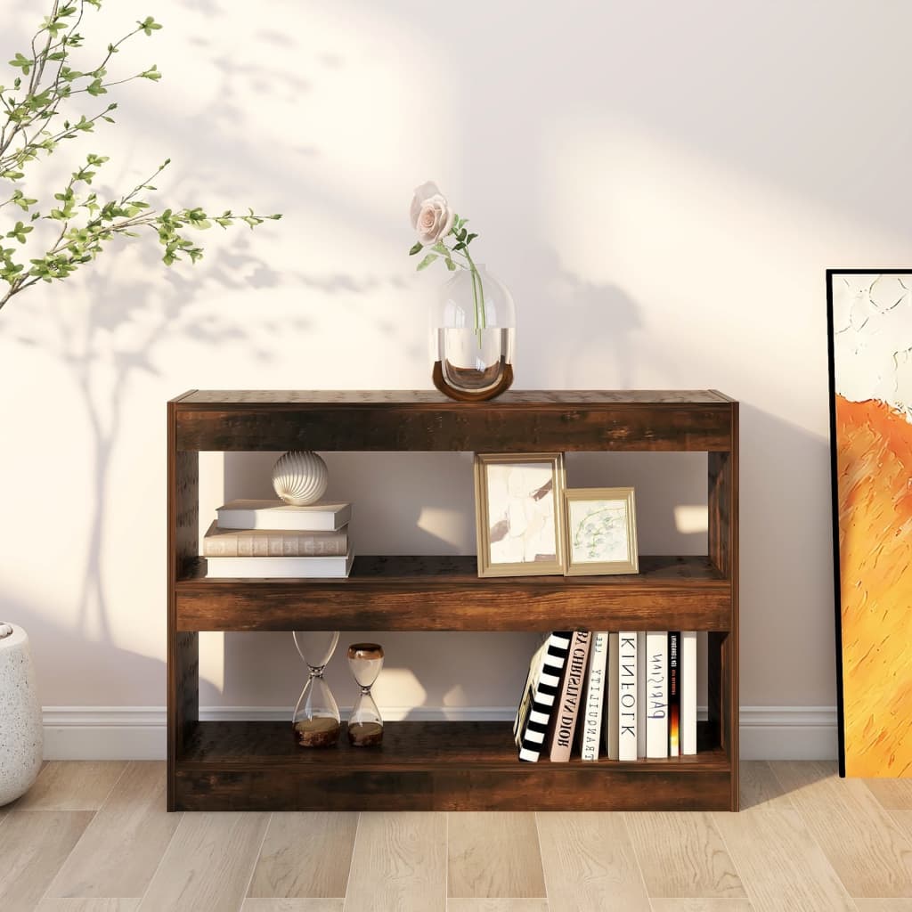 vidaXL Book Cabinet/Room Divider Smoked Oak 100x30x72 cm