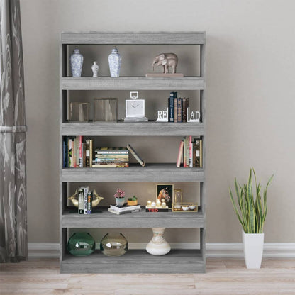 vidaXL Book Cabinet/Room Divider Grey Sonoma 100x30x166 cm