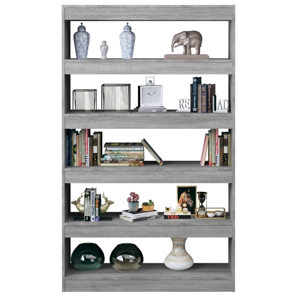 vidaXL Book Cabinet/Room Divider Grey Sonoma 100x30x166 cm