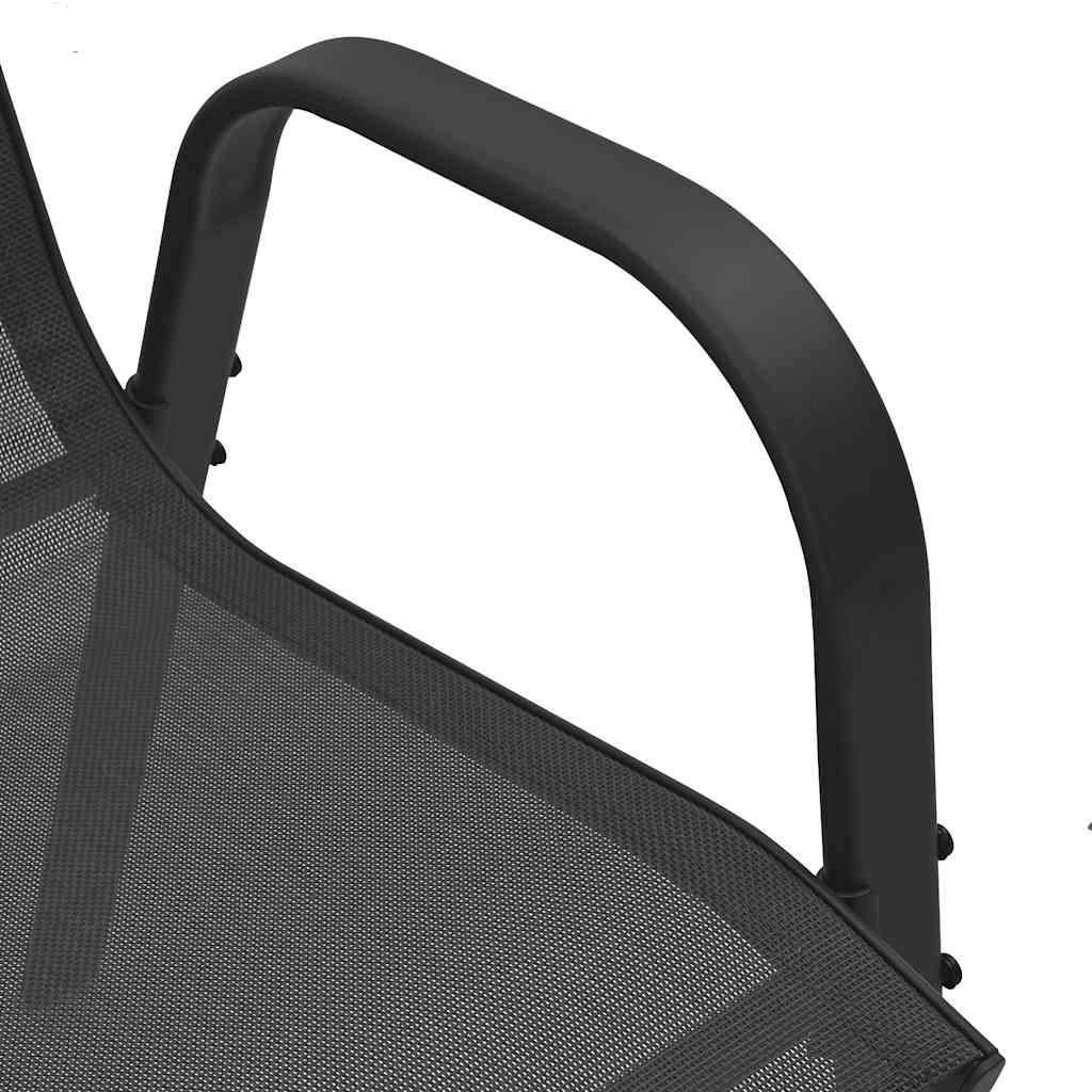 vidaXL Stackable Garden Chair | Set of 2 | Black | Powder-coated steel | Medium