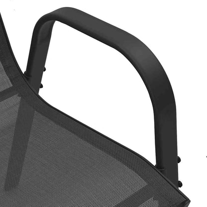 vidaXL Stackable Garden Chair | Set of 2 | Black | Powder-coated steel | Medium