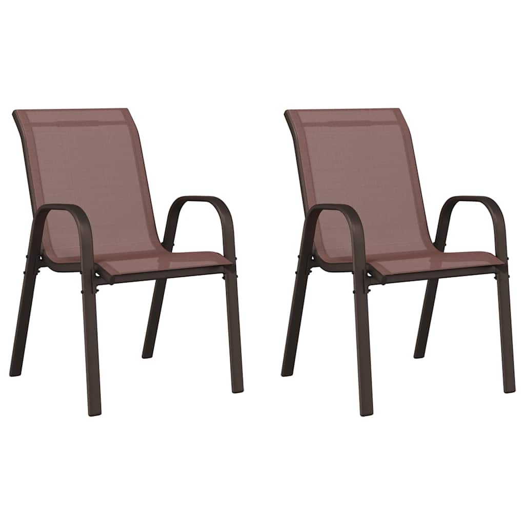 vidaXL Stackable Garden Chair | Set of 2 | Brown