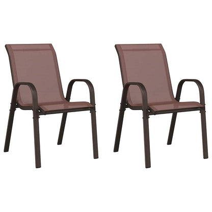 vidaXL Stackable Garden Chair | Set of 2 | Brown
