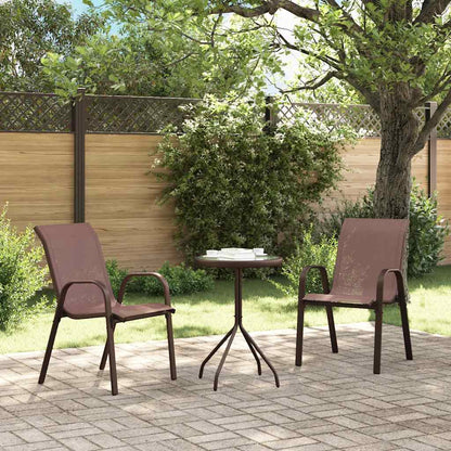 vidaXL Stackable Garden Chair | Set of 2 | Brown