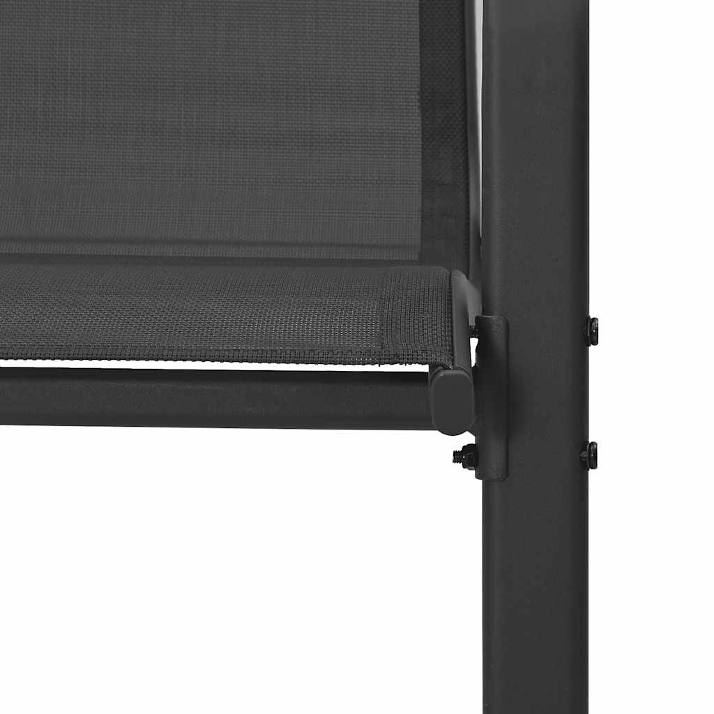 vidaXL Stackable Garden Chairs 4 pcs Black Textilene Fabric
