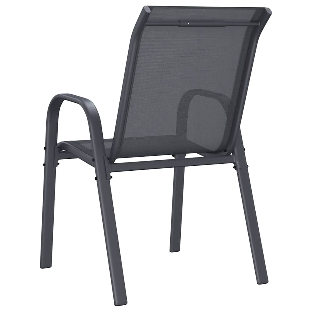vidaXL Stackable Garden Chair | Set of 4 | Grey | Powder-coated steel